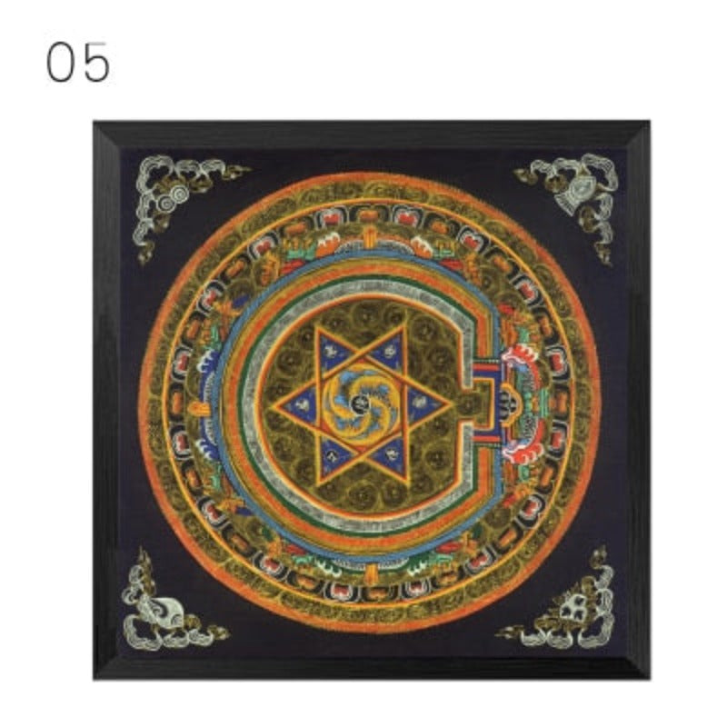 Mandala Ornament Thangka Yoga - Canvas Wall Art Painting