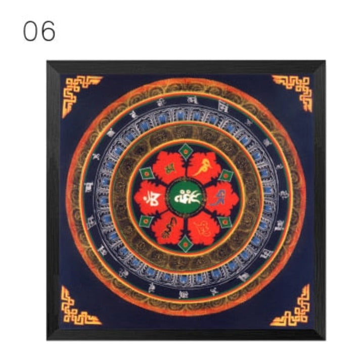 Mandala Ornament Thangka Yoga - Canvas Wall Art Painting