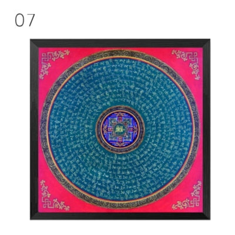 Mandala Ornament Thangka Yoga - Canvas Wall Art Painting