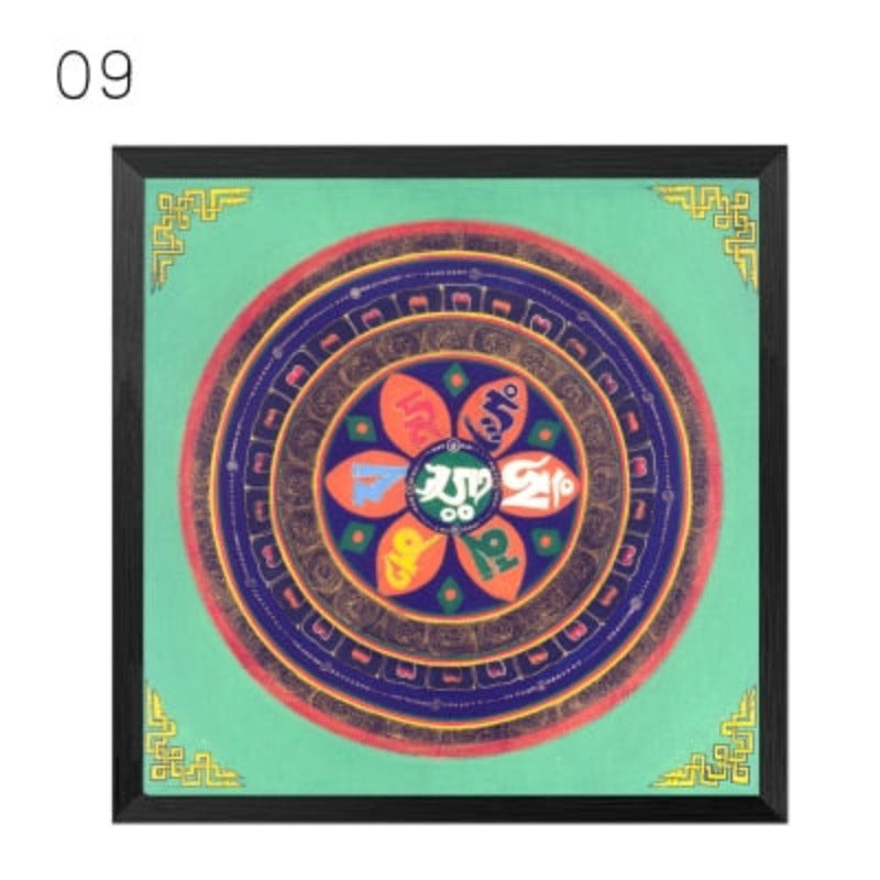 Mandala Ornament Thangka Yoga - Canvas Wall Art Painting