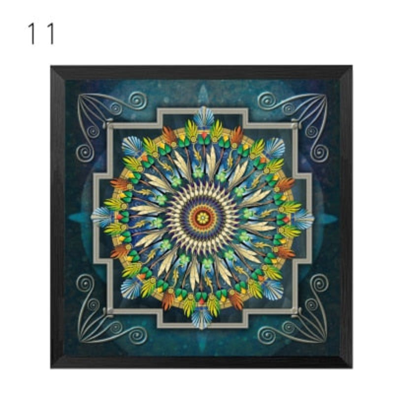 Mandala Ornament Thangka Yoga - Canvas Wall Art Painting