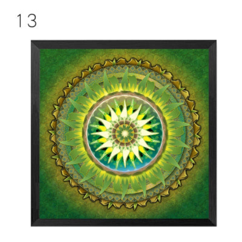 Mandala Ornament Thangka Yoga - Canvas Wall Art Painting