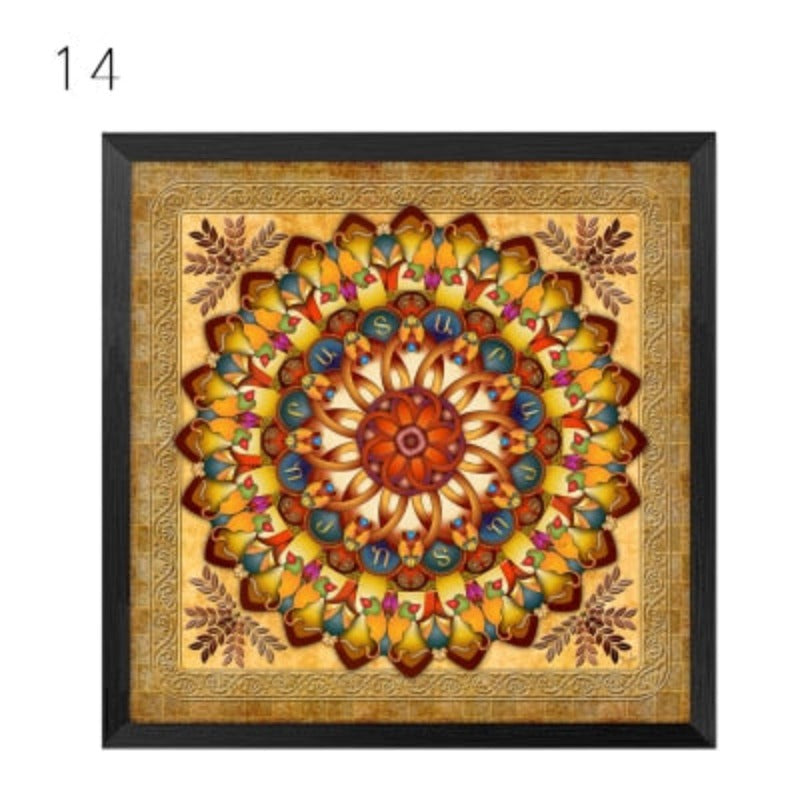 Mandala Ornament Thangka Yoga - Canvas Wall Art Painting