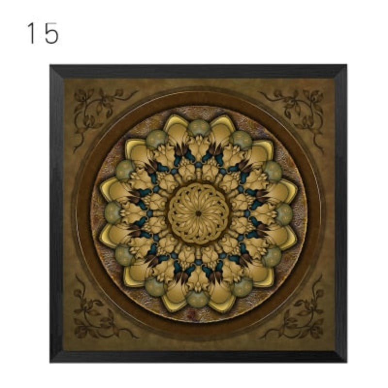 Mandala Ornament Thangka Yoga - Canvas Wall Art Painting