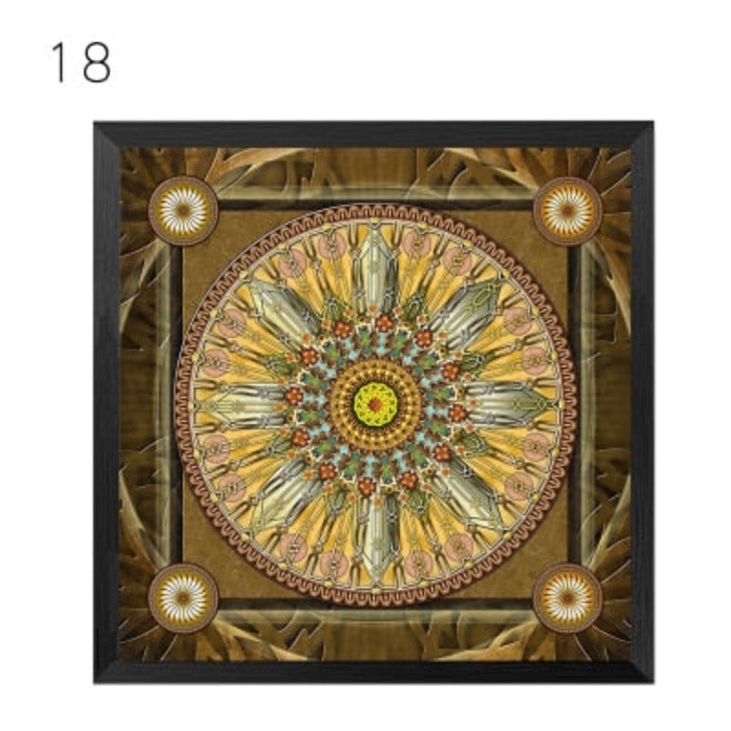Mandala Ornament Thangka Yoga - Canvas Wall Art Painting