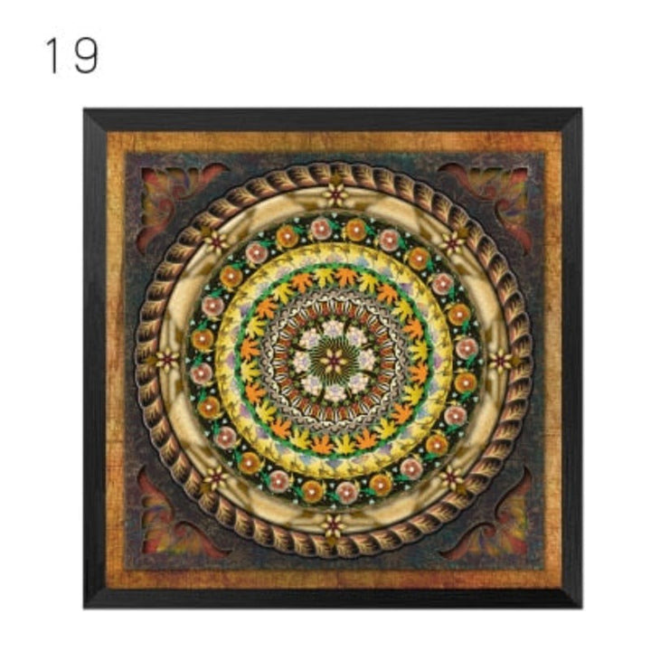 Mandala Ornament Thangka Yoga - Canvas Wall Art Painting