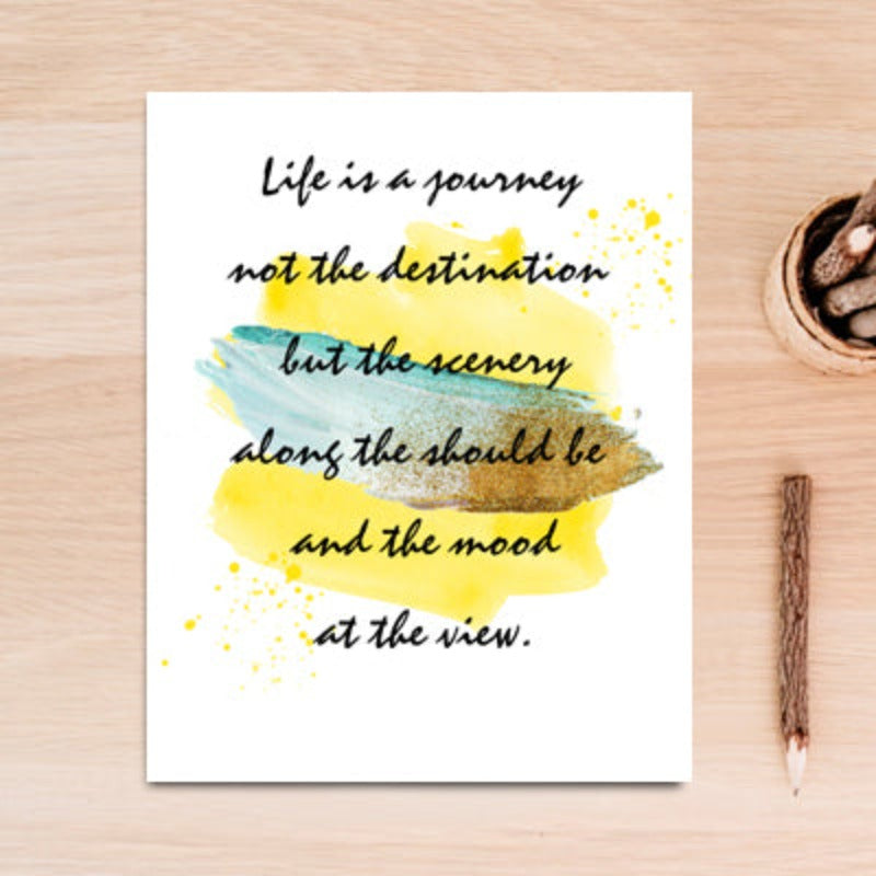 Inspirational Life Quotes Fruit Tea - Canvas Wall Art Painting