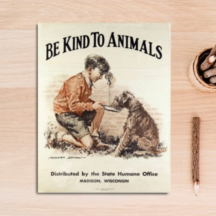 Vintage Be Kind to Animals - Canvas Wall Art Painting