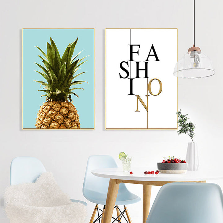 Letters Pineapple-Canvas Wall Art Painting