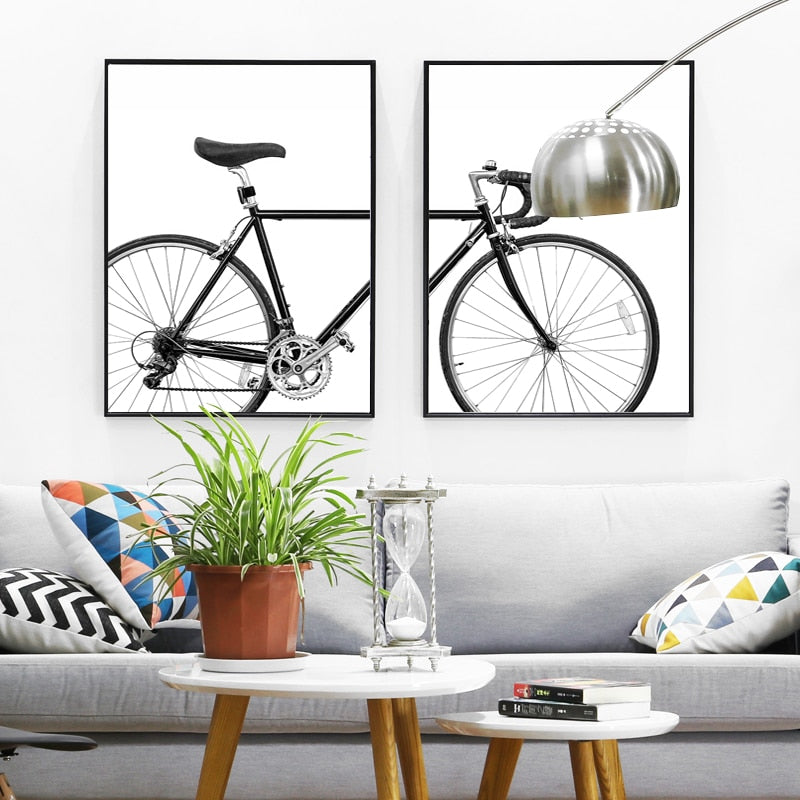 Minimalist Bike Print - Canvas Wall Art Painting