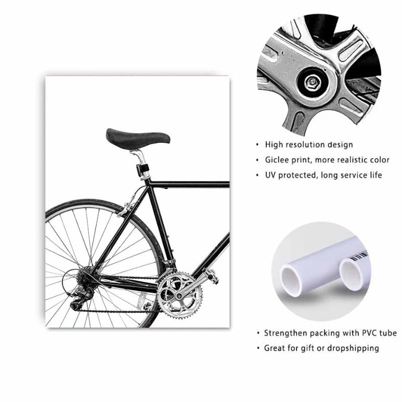 Minimalist Bike Print - Canvas Wall Art Painting