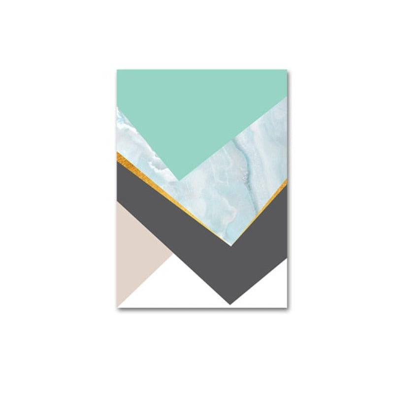 Geometric Fashion Triangles - Canvas Wall Art Painting