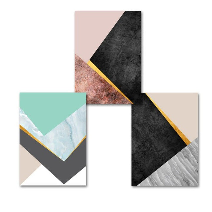 Geometric Fashion Triangles - Canvas Wall Art Painting