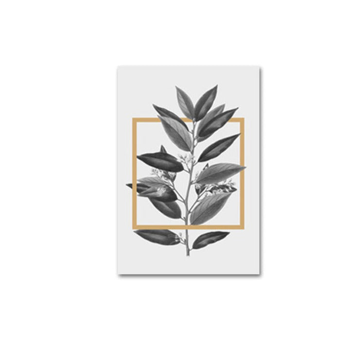 Grey Flowers Geometric Nordic Prints Posters - Canvas Wall Art Painting