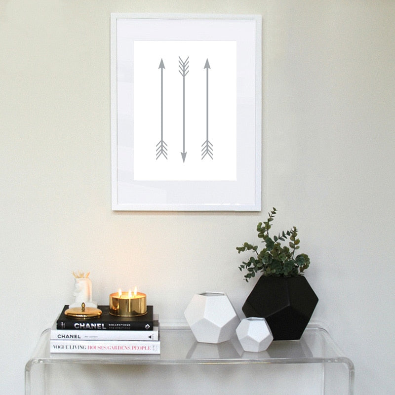 Grey Arrows - Canvas Wall Art Painting