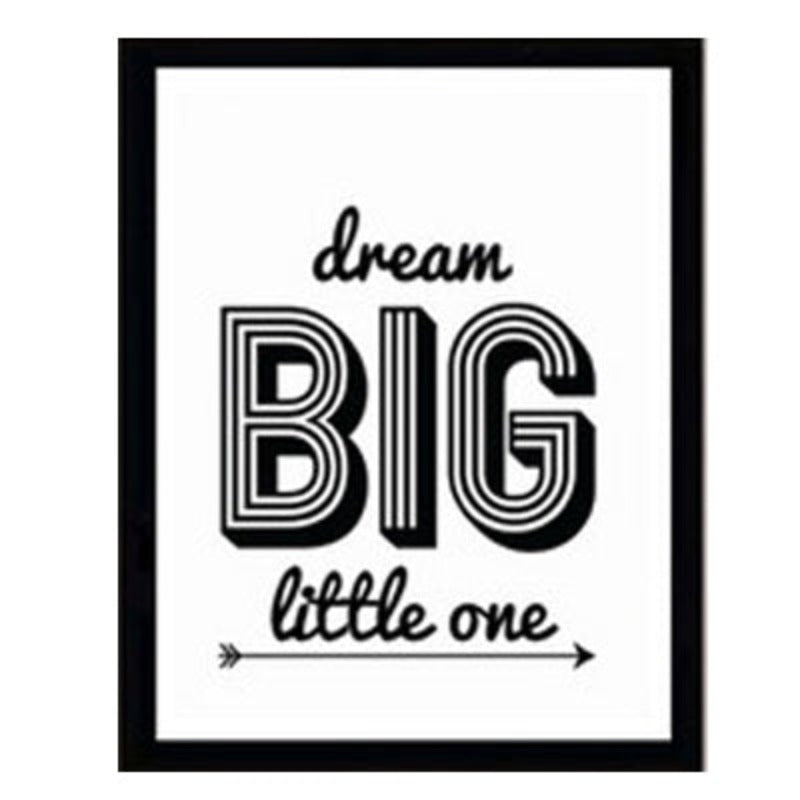 Minimalist Black And White Inspiring Letters - Canvas Wall Art Painting