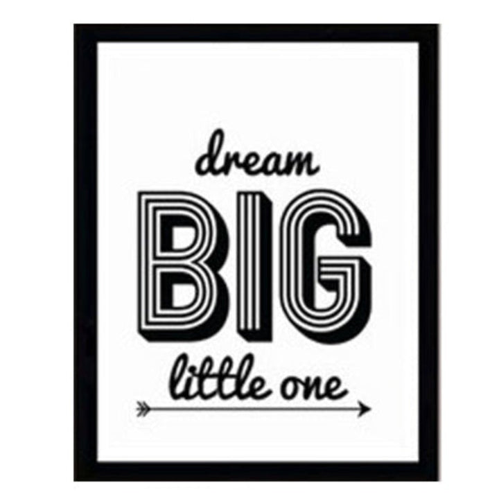 Minimalist Black And White Inspiring Letters - Canvas Wall Art Painting