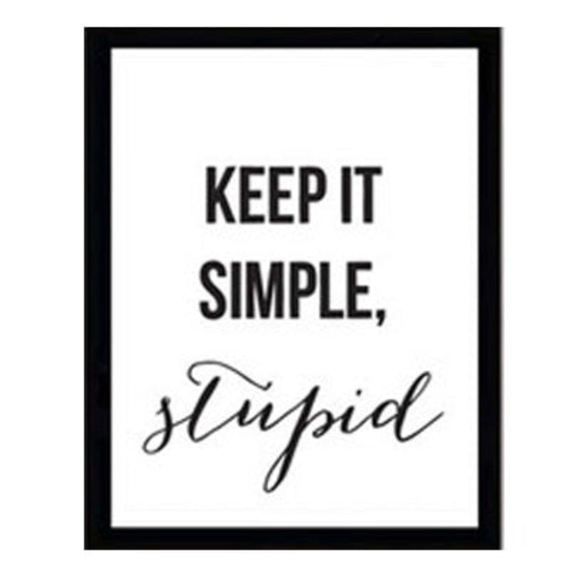 Minimalist Black And White Inspiring Letters - Canvas Wall Art Painting