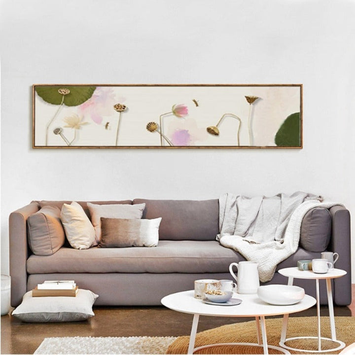 Traditional Chinese Watercolor Lotus Mood - Canvas Wall Art Painting