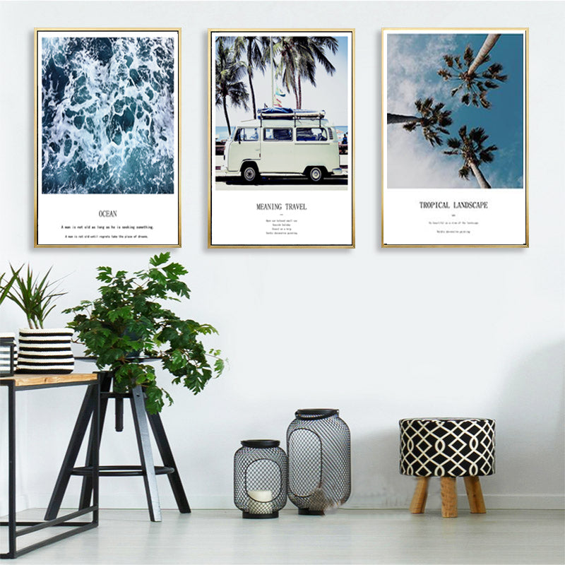 Travel Life Posters Coconut Tree Prints Tropical Seascape - Canvas Wall Art Painting