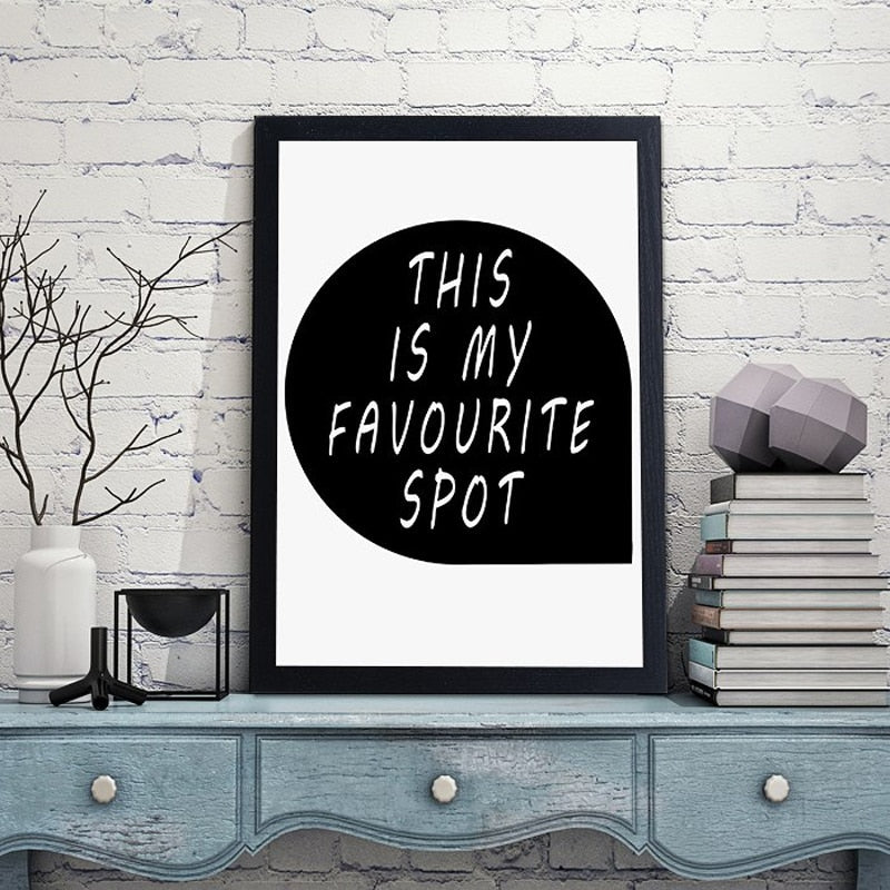 Minimalist Black And White Cartoon Bear Nursery Decor - Canvas Wall Art Painting