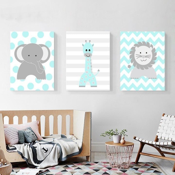 Cute Cartoon Animals - Canvas Wall Art Painting