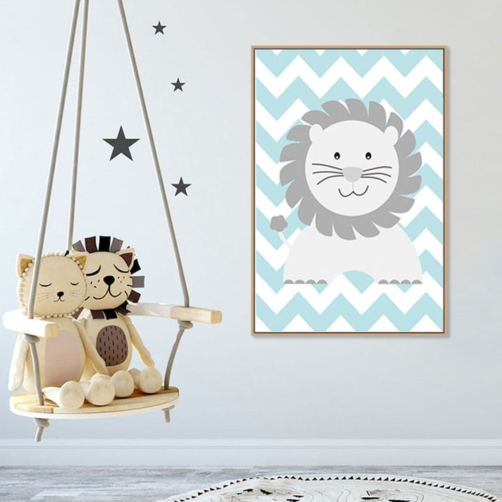 Cute Cartoon Animals - Canvas Wall Art Painting