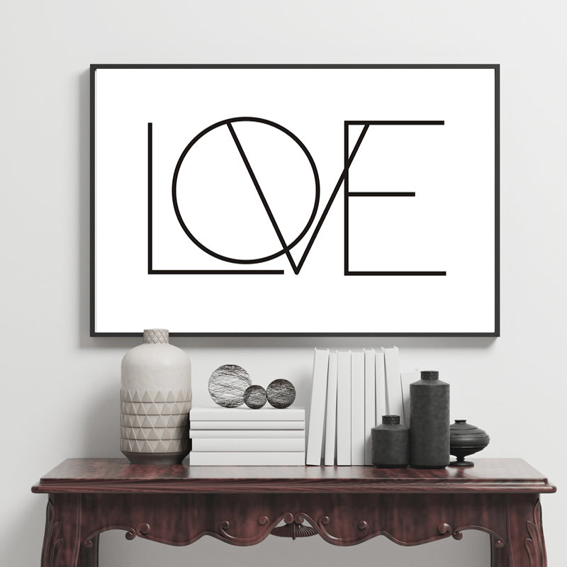 Love Canvas Painting Black And White Nursery - Canvas Wall Art Painting