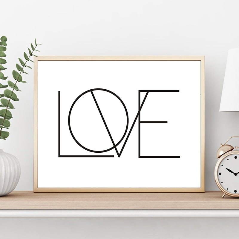 Love Canvas Painting Black And White Nursery - Canvas Wall Art Painting