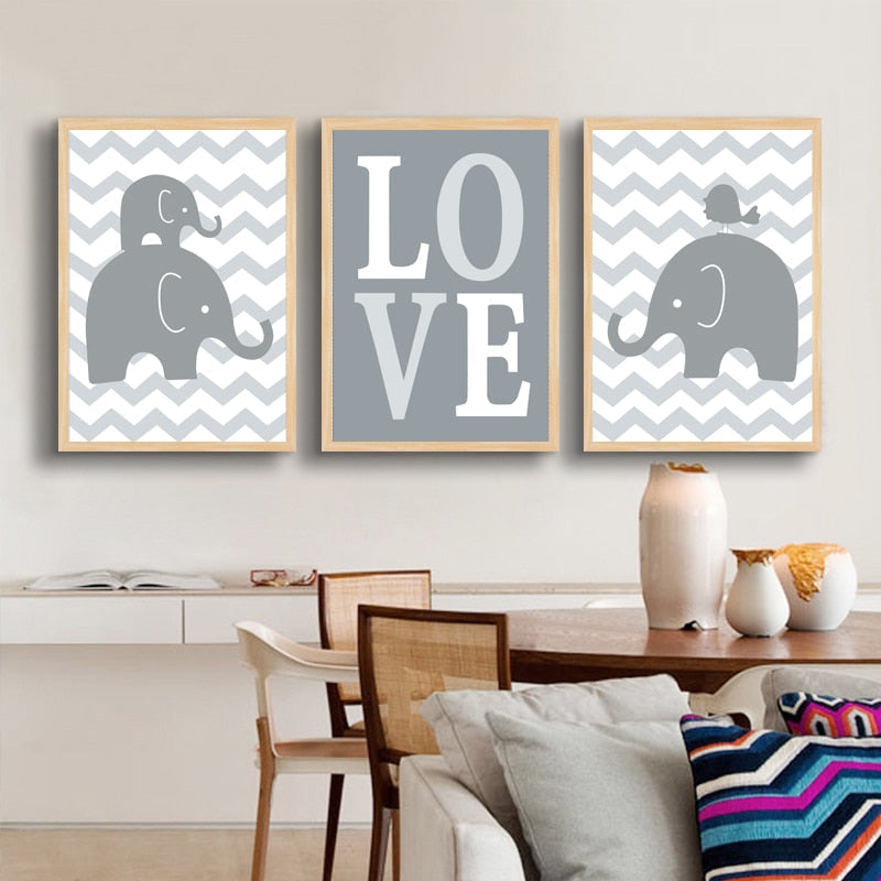 Sweet Elephants - Canvas Wall Art Painting