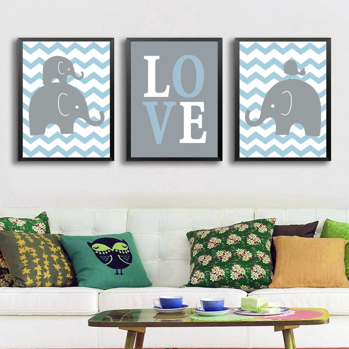 Sweet Elephants - Canvas Wall Art Painting