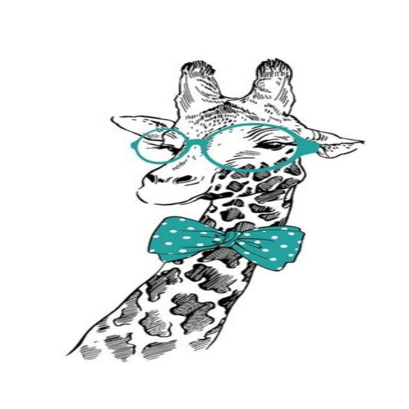 Minimalist Animals Giraffe Tie Nordic Poster - Canvas Wall Art Painting