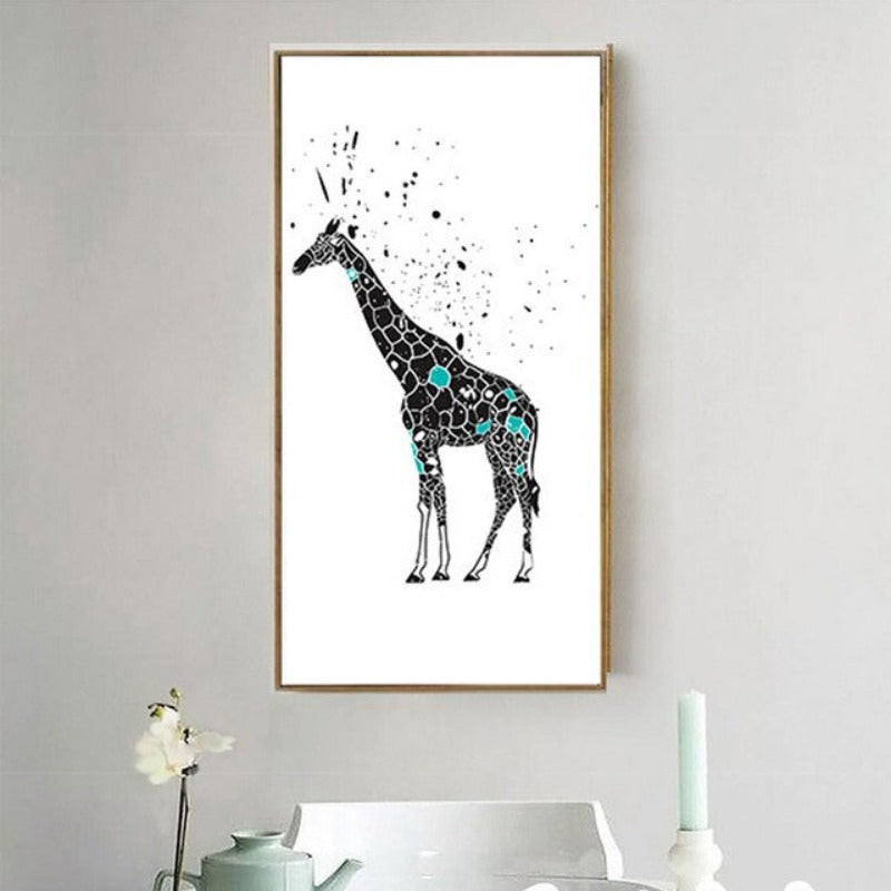 Minimalist Animals Giraffe Tie Nordic Poster - Canvas Wall Art Painting