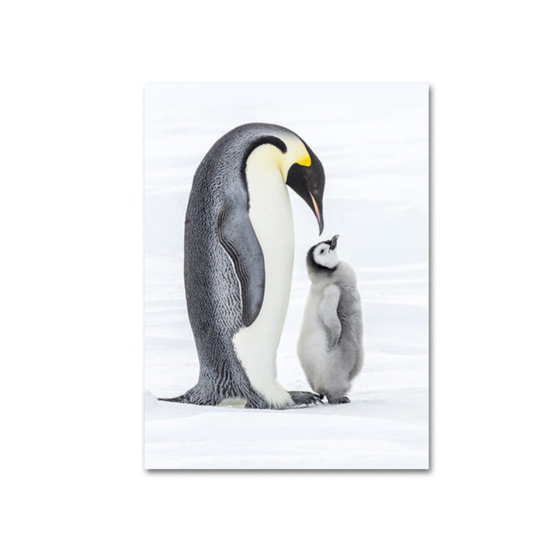 Warm Penguin Family - Canvas Wall Art Painting