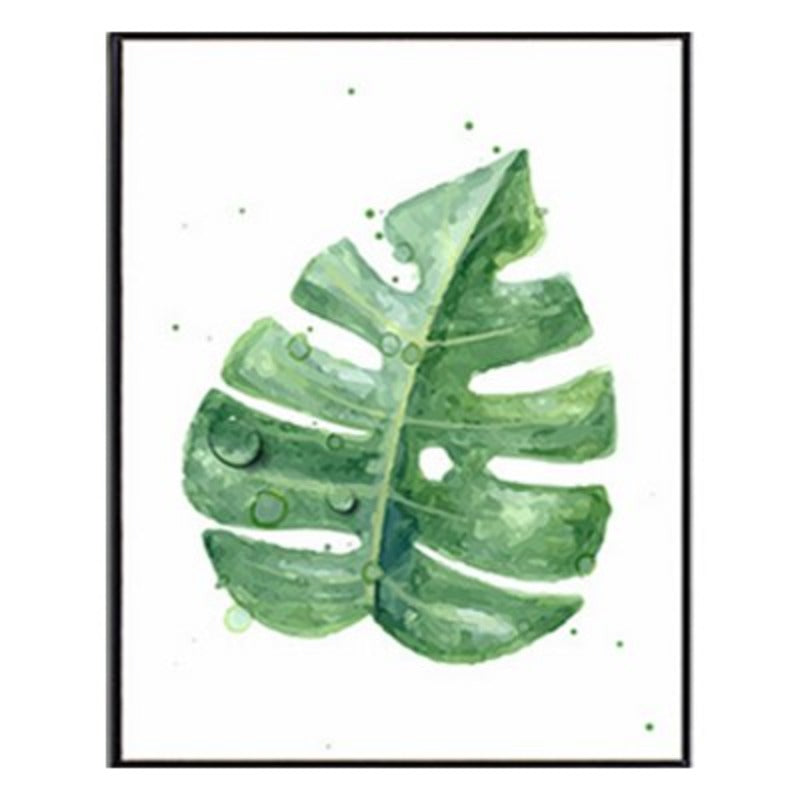 Tropical Green Leaves Plants - Canvas Wall Art Painting