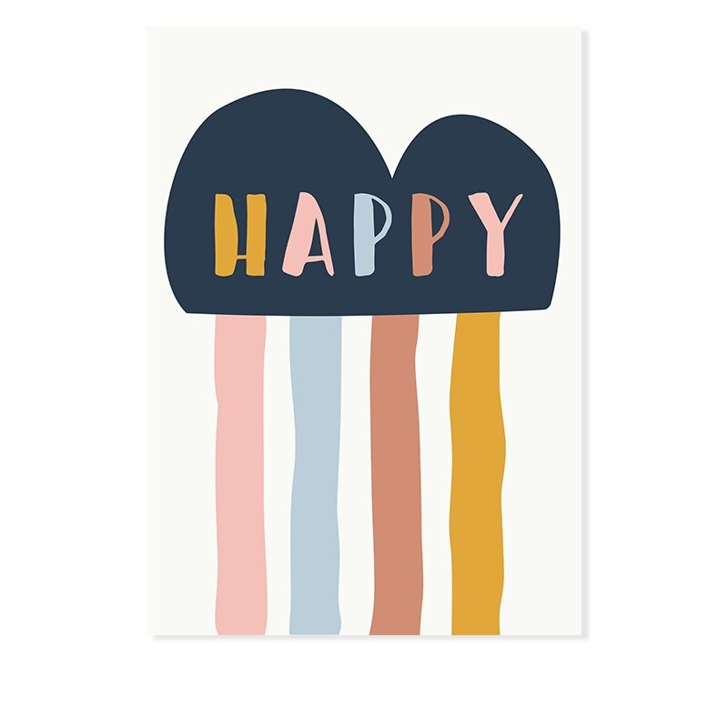 Happy Color You Are My Sunshine Nursery - Canvas Wall Art Print