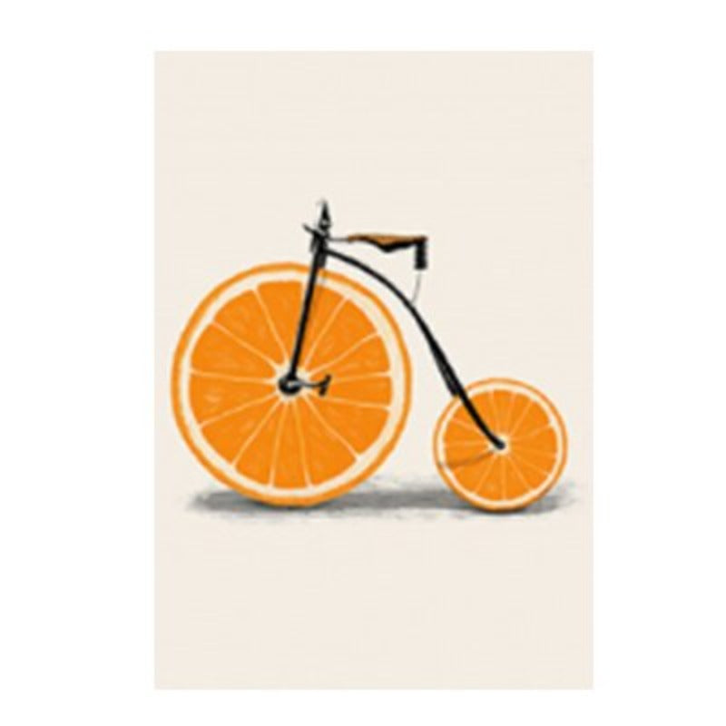 Minimalist Fashion Fruit Bike - Canvas Wall Art Print