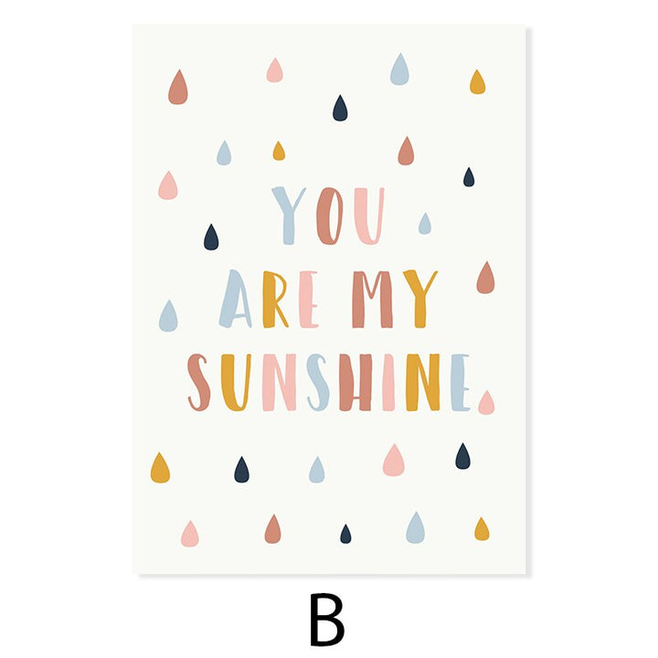 Happy Color You Are My Sunshine Nursery - Canvas Wall Art Print