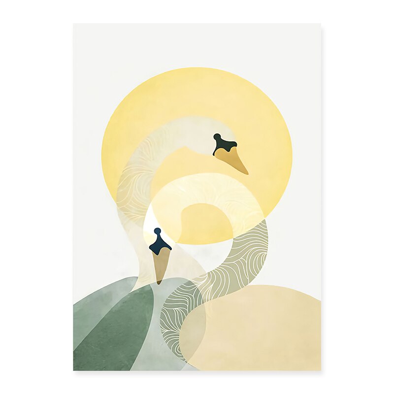 Trendy Abstract Yellow Graphic Designs  - Canvas Wall Art Print