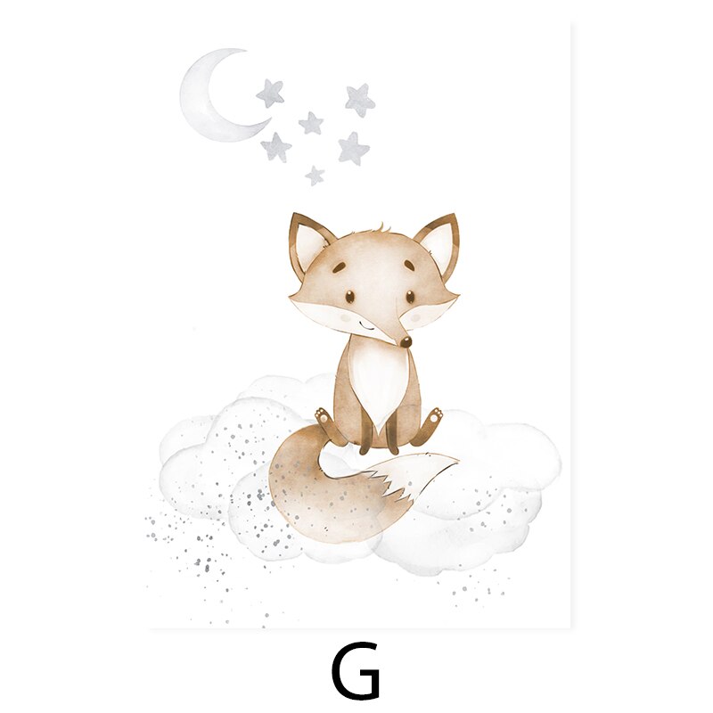 Cute Cartoon African Animals Nursery - Canvas Wall Art Print