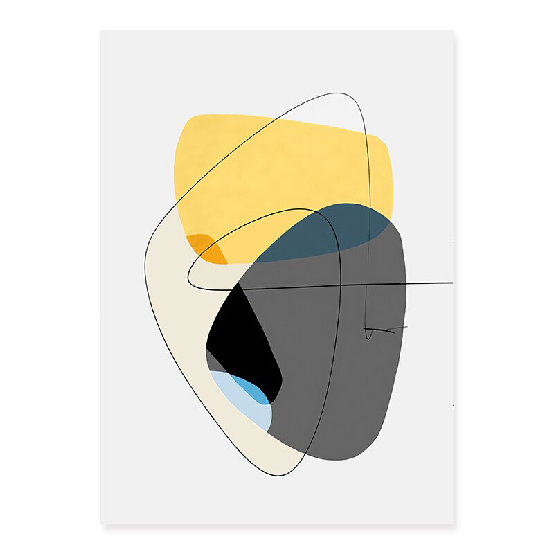 Trendy Abstract Yellow Graphic Designs  - Canvas Wall Art Print